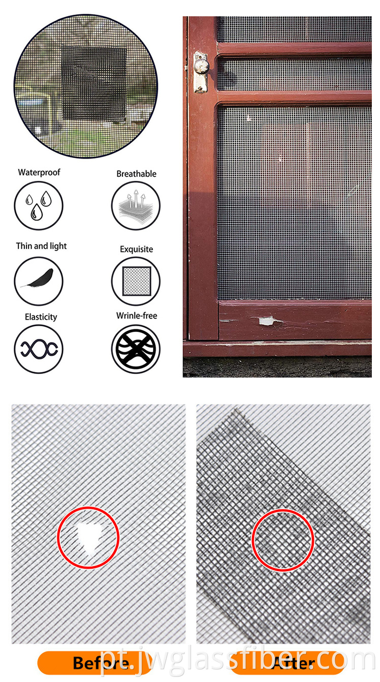 Janela de fibra de vidro e tela de porta de reparo de porta para telas de fibra de vidro